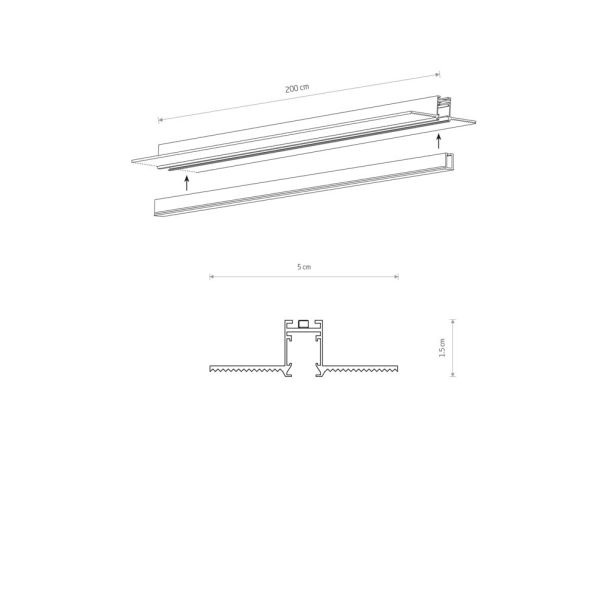 NOWODVORSKI 11731 NANO - LVM RECESSED TRACK 2M