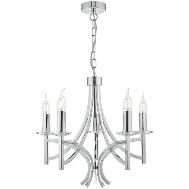 DAR LYO0550 LYON 5LT PENDANT POL CHR/CRYSTAL