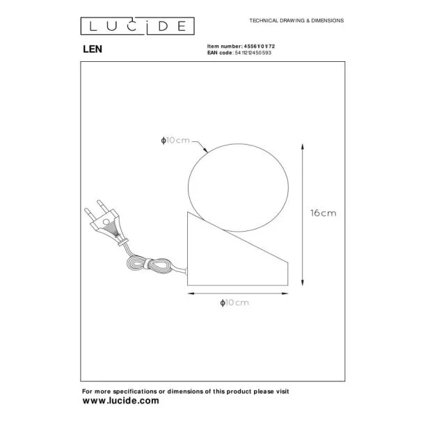 LUCIDE LEN 45561/01/72 LAMPA STOJĄCA - STOŁOWA