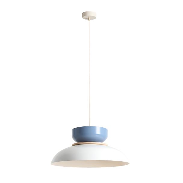 ALDEX 1152G2_16_J LAMPA WISZĄCA ALDO LIGHT WHITE GLOSS + DUSTY BLUE (47+ 23+ wood)
