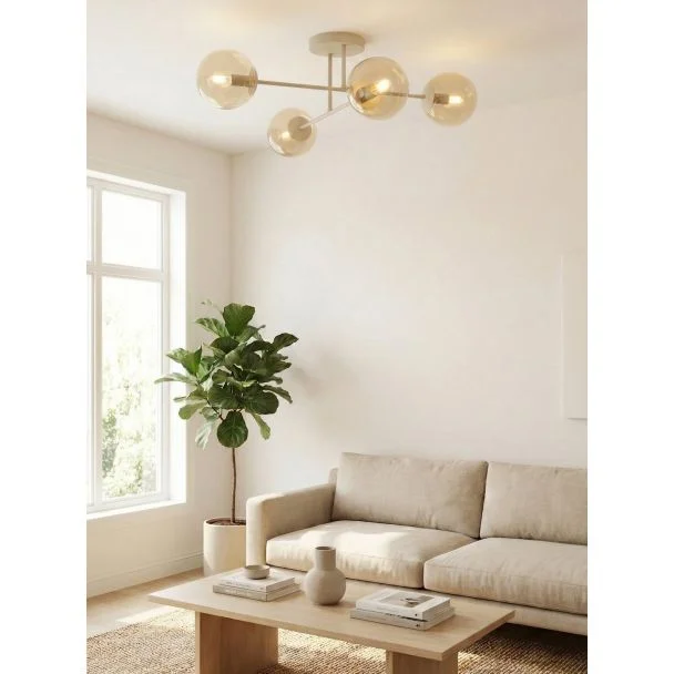 EMIBIG 1636/4 ROMA 4 MOKKA AMBER LAMPA SUFITOWA