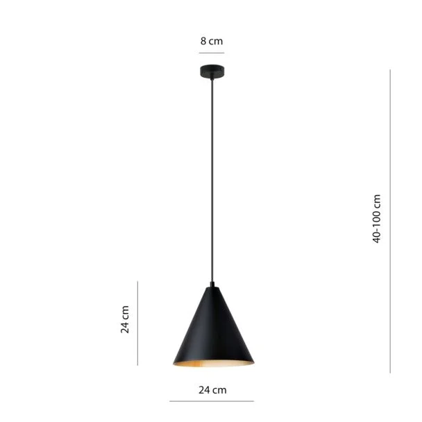 EMIBIG 1271/1 REBEL 1 BLACK/GOLD Lampa wisząca