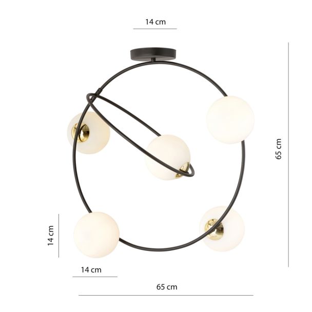 EMIBIG 1293/5 STARDOM 5 BL OPAL LAMPA SUFITOWA