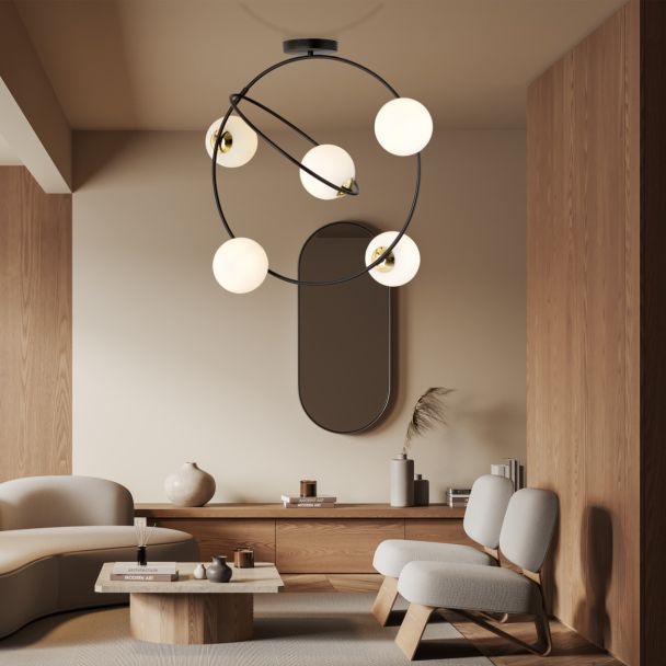 EMIBIG 1293/5 STARDOM 5 BL OPAL LAMPA SUFITOWA
