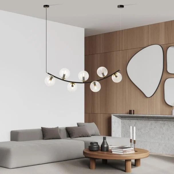 EMIBIG 1296/7 RITZ 7 BL TRANSPARENT Lampa wisząca