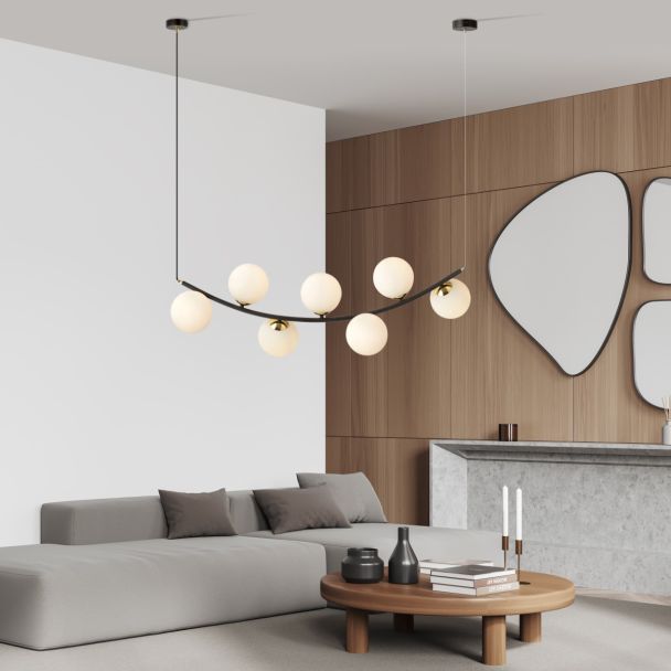 EMIBIG 1298/7 RITZ 7 BL OPAL Lampa wisząca