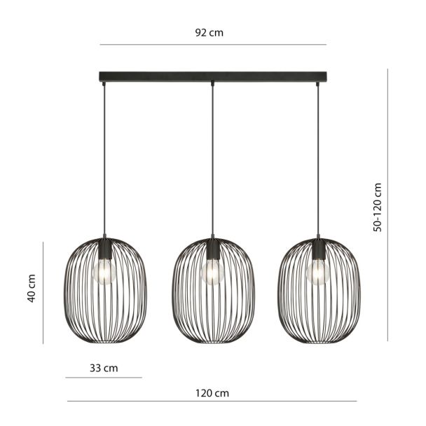 EMIBIG 1304/3 ONYX 3 BL Lampa wisząca