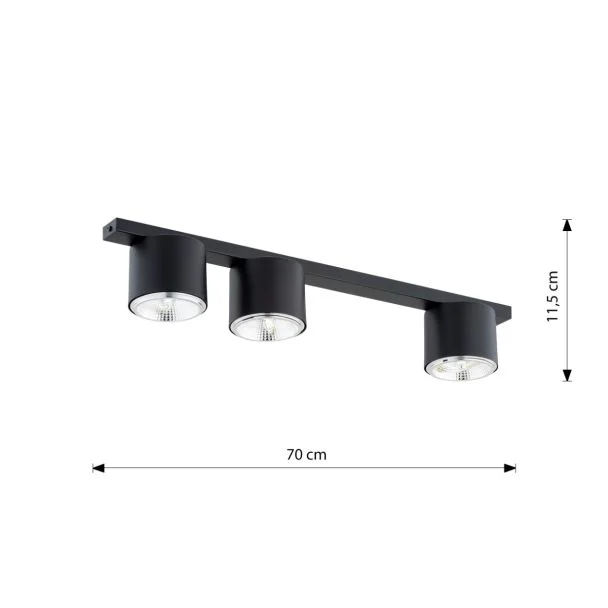 EMIBIG 1310/3 LAMPA SUFITOWA NANO 3 BLACK