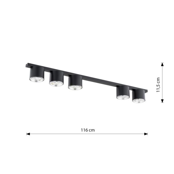 EMIBIG 1310/5 LAMPA SUFITOWA NANO 5 BLACK
