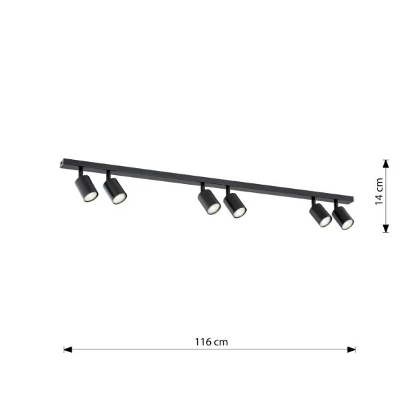 EMIBIG 1312/6 LAMPA SUFITOWA FLASH 6 BLACK