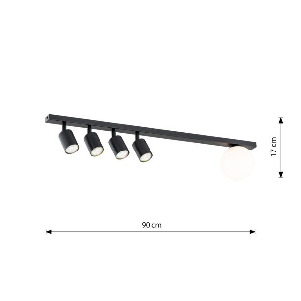 EMIBIG 1314/5 LAMPA SUFITOWA BASTER 5 BLACK