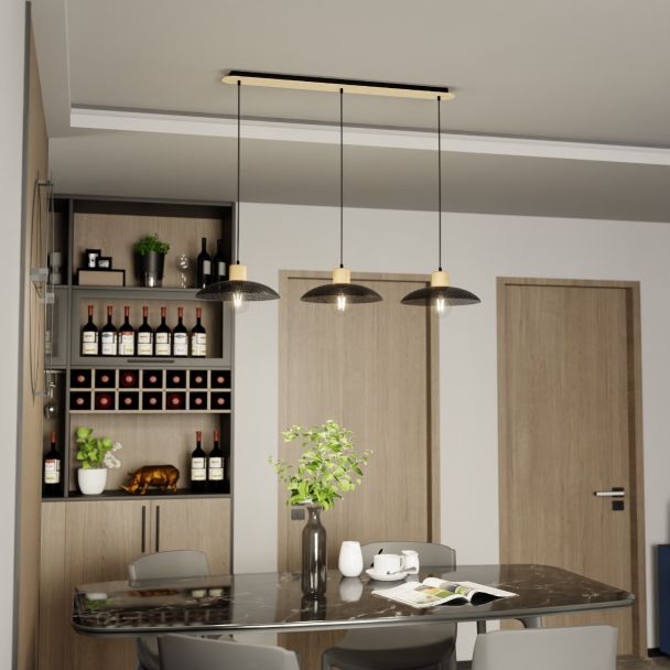 EMIBIG 1318/3 LAMPA WISZĄCA KOBE 3 BLACK