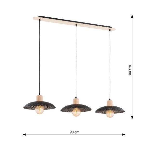 EMIBIG 1318/3 LAMPA WISZĄCA KOBE 3 BLACK