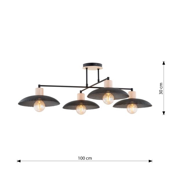 EMIBIG 1318/4 LAMPA SUFITOWA KOBE 4 BLACK