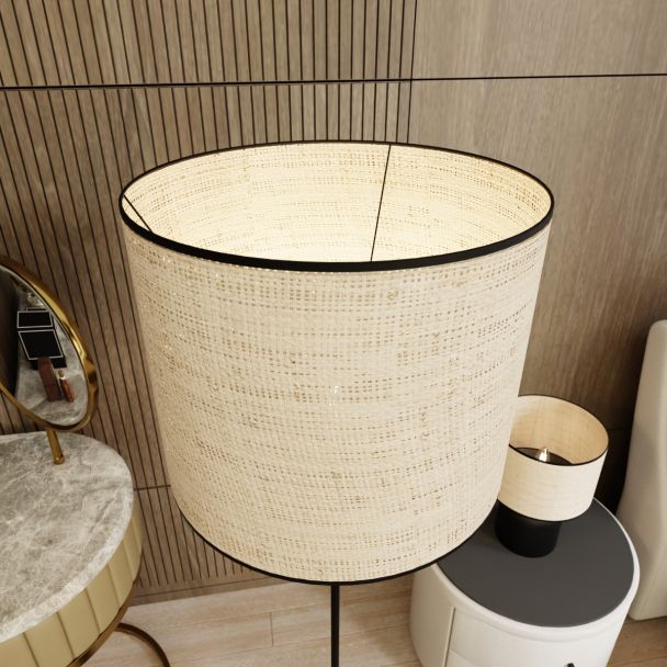 EMIBIG 1324/LP1 LAMPA PODŁOGOWA ASPEN LP1 BLACK/RATTAN