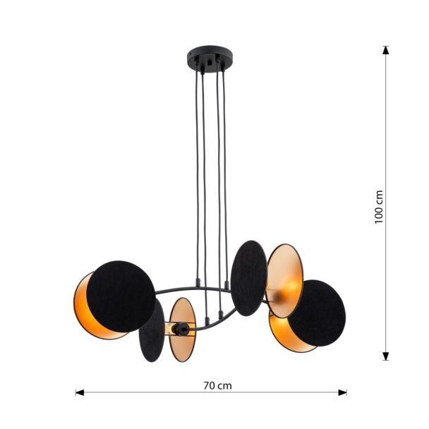EMIBIG 1325/4 LAMPA WISZĄCA MOTIF 4 BLACK/GOLD