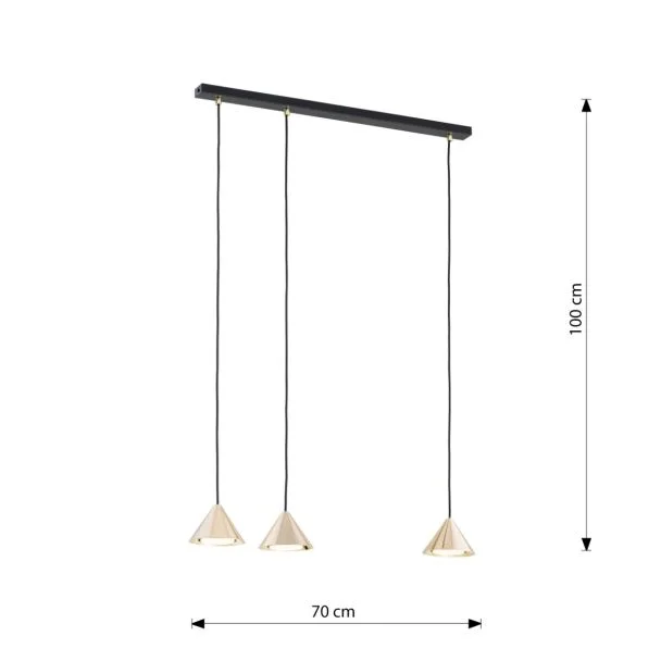 EMIBIG 1329/3 LAMPA WISZĄCA ELIT 3 BL GOLD