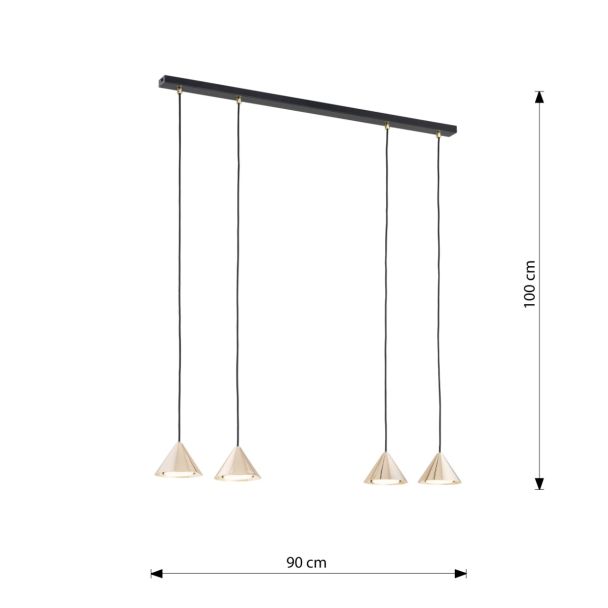 EMIBIG 1329/4 LAMPA WISZĄCA ELIT 4 BL GOLD