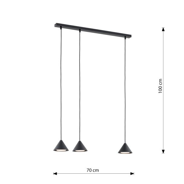 EMIBIG 1330/3 LAMPA WISZĄCA ELIT 3 BLACK