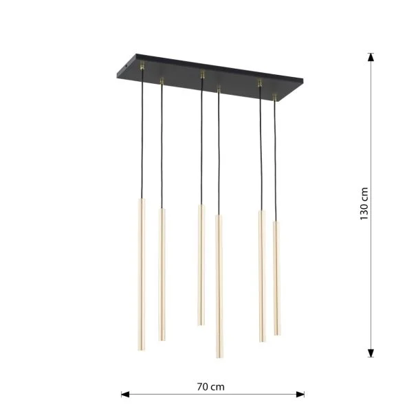 EMIBIG 1332/6 LAMPA WISZĄCA SELTER 6 GOLD
