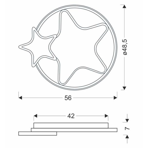 CANDELLUX 14-35752 ASTRE lampa sufit. plafon brązowy+biały 36W LED 3000-6500K klosz biały z pilotem