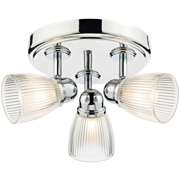 DAR CED7638 CEDRIC 3LT ROUND PLATE SPOT POL CHROME IP44