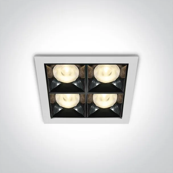 ONE LIGHT 50406B/W/W Stivos biały wpust z odbłyśnikiem ciemny chrom COB LED 3000K 16W