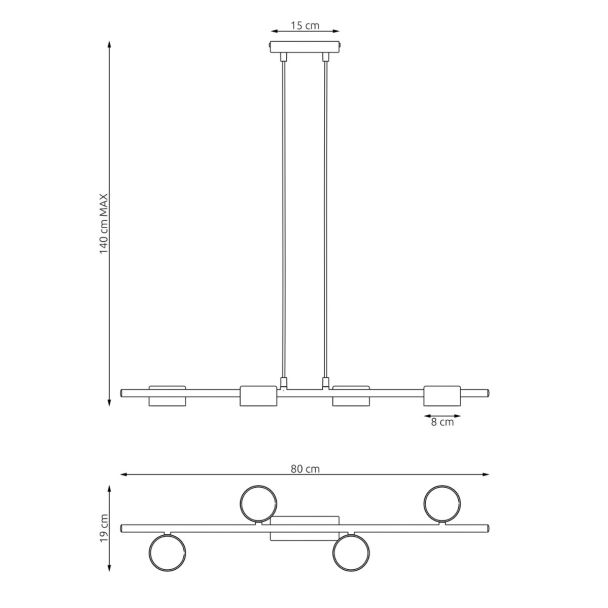 EMIBIG 1440/4 SORA 4 BL Lampa wisząca
