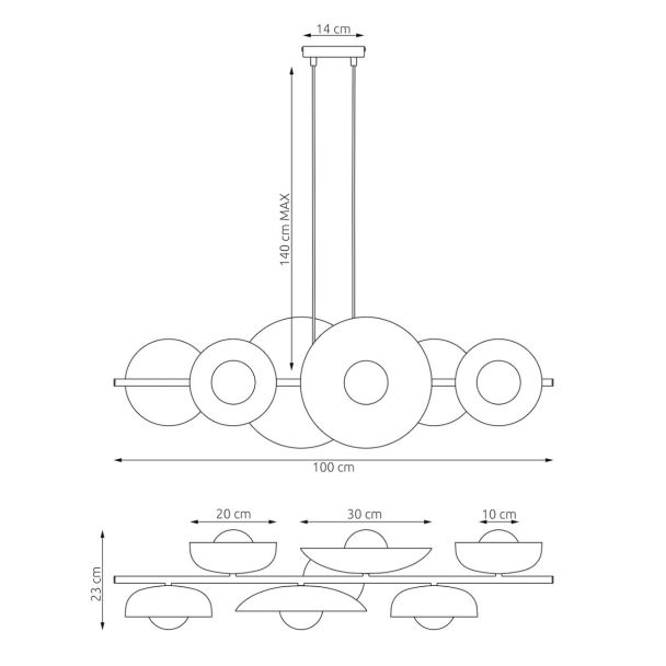 EMIBIG 1485/6 VOLUM 6 BL MIX Lampa wisząca