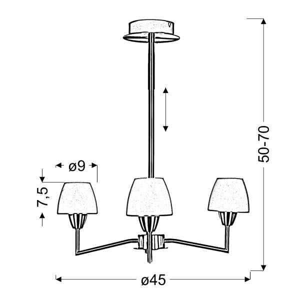 CANDELLUX 33-10639 TOGO LAMPA WISZĄCA 3X40W G9 NIKIEL MAT PROMOCJA