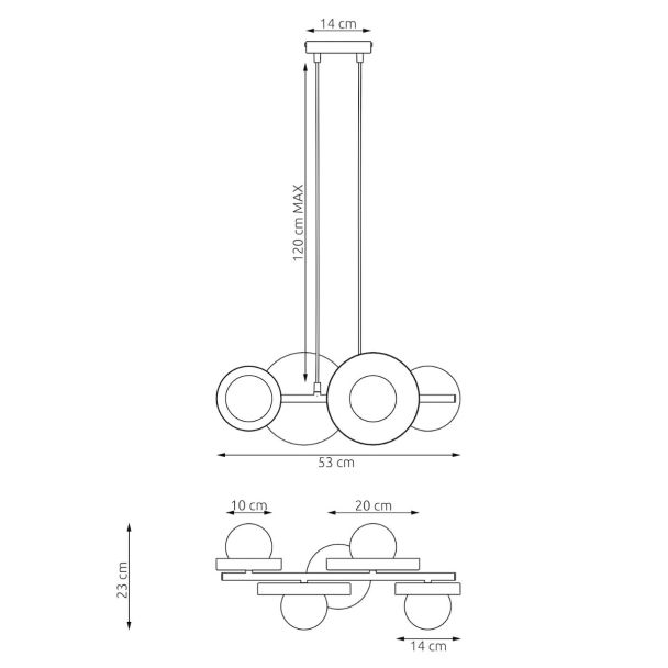 EMIBIG 1488/6 MODEL 6 BL MOKKA Lampa wisząca