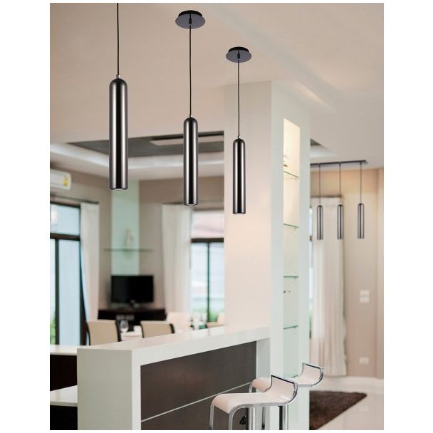 AZZARDO FH31141-BJ-350-1-BK-CH / AZ1236 Tubo 1 (black/chrome) Lampa wisząca