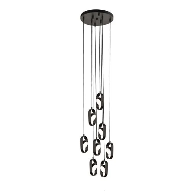 ANTIGO Lampa wisząca Furoku 8 - Czarna 4000K 8539