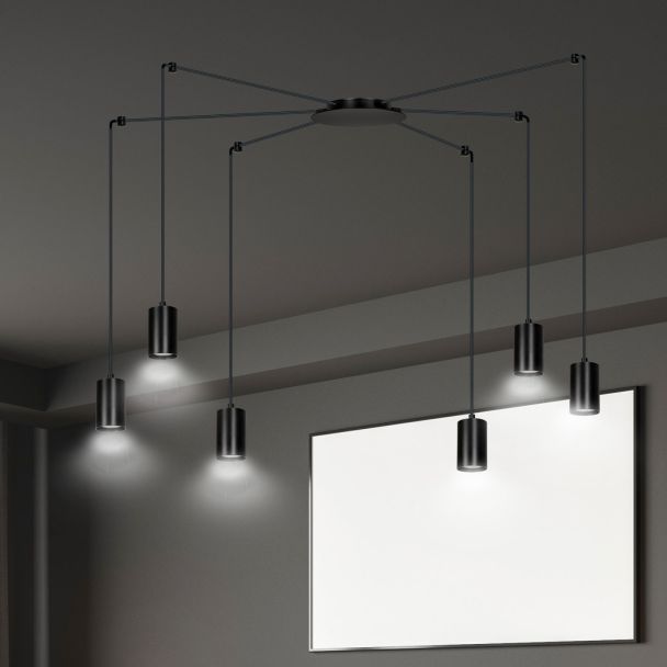 EMIBIG 524/6 LAMPA WISZĄCA TRAKER 6 BL/BLACK