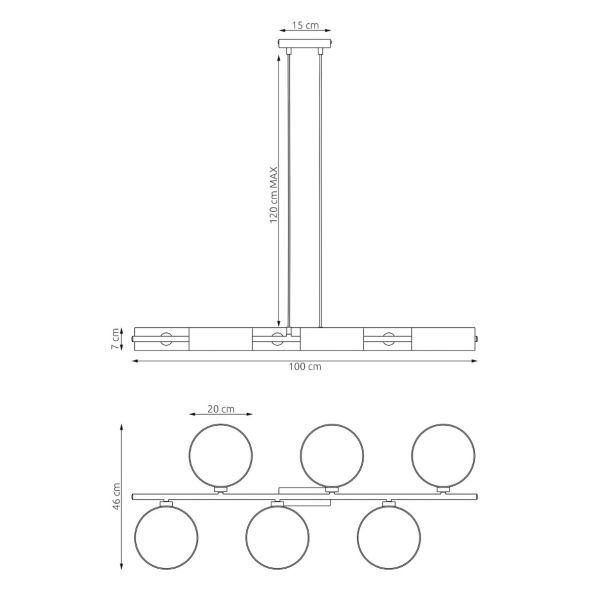 EMIBIG 1562/6 DRUMZ 6 BLACK Lampa wisząca