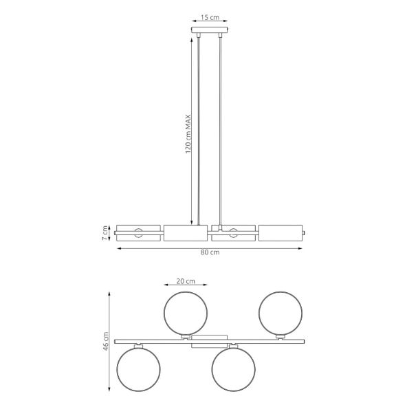 EMIBIG 1566/4 DRUMZ 4 MIX1 Lampa wisząca