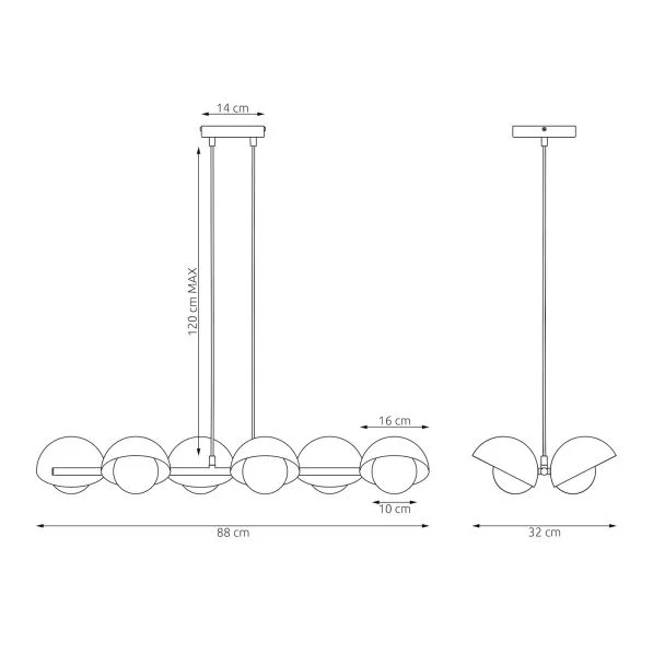 EMIBIG 1591/6 BOOM 6 ORANGE Lampa wisząca
