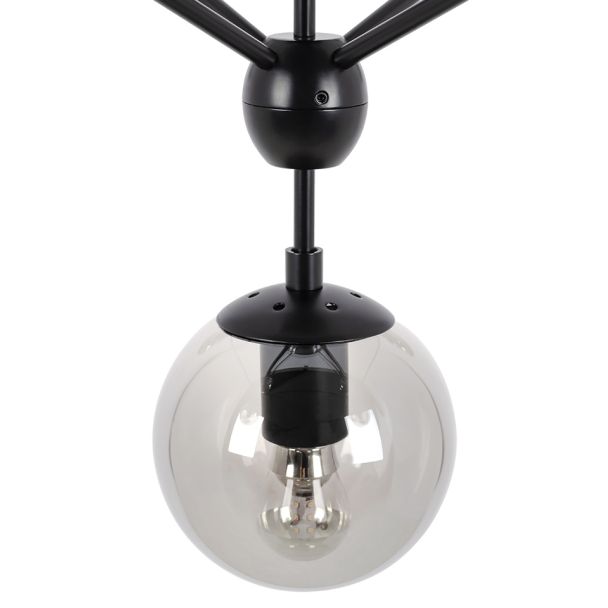 King Home MD10230-15 Lampa wisząca PLANETARIO 15 czarna - klosze dymione