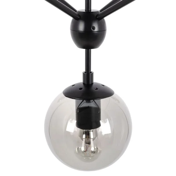 King Home MD10230-15 Lampa wisząca PLANETARIO 15 czarna - klosze dymione