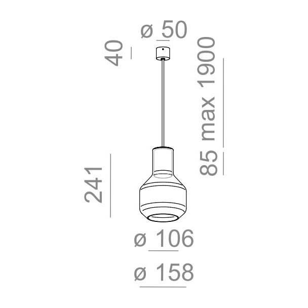 AQFORM 50484 MODERN GLASS Barrel E27 zwieszany