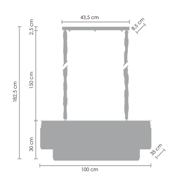 Step into Design MP0097B Lampa wisząca SPARKLE DOUBLE antracyt 100 cm