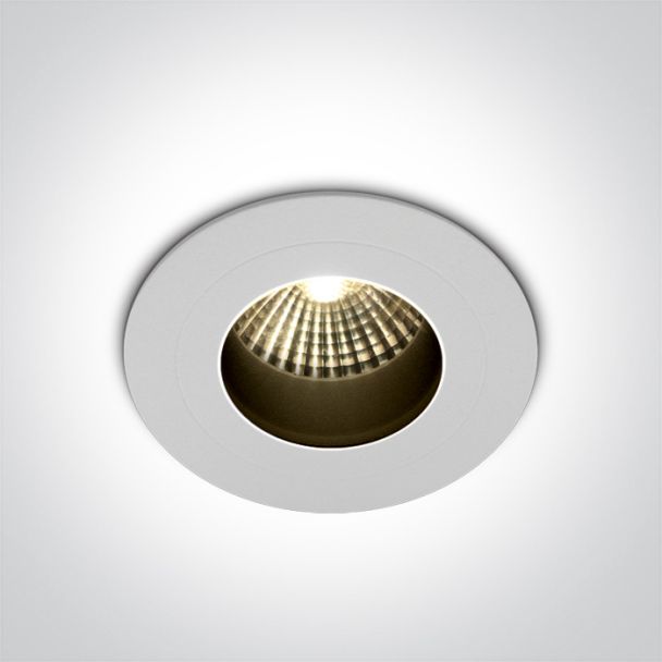 ONE LIGHT 10107H/W/W Katikas biały wpust COB LED IP65 3000K 7W dark light