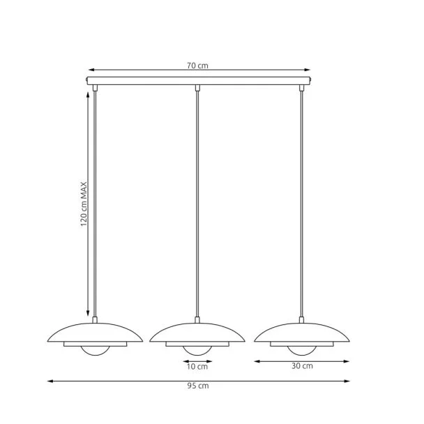 EMIBIG 1605/3 SKIN 3 WH MOKKA Lampa wisząca