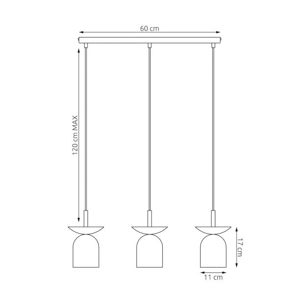 EMIBIG 1613/3 EGO 3 BL WHITE Lampa wisząca