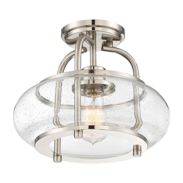 ELSTEAD Trilogy QZ-TRILOGY-SFS-BN 1 Light Semi-Flush Mount - Brushed Nickel