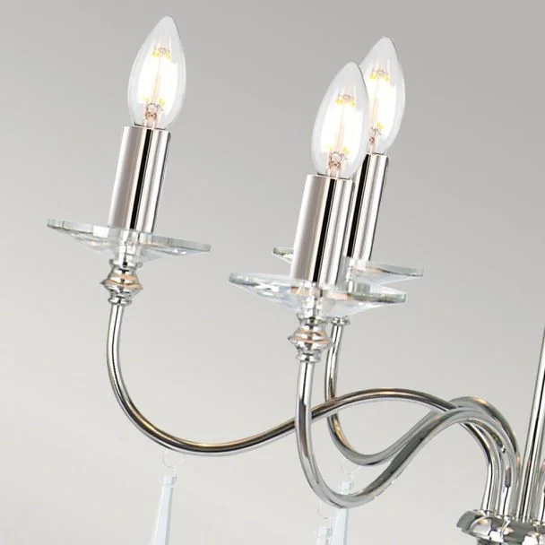 ELSTEAD FINSBURY PARK FP6 POL NICKEL 6Lt Chandelier/Semi-Flush