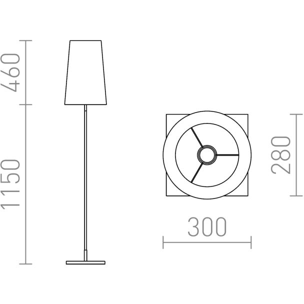 RENDL R12467 LULU podłogowa czarna chrom 230V E27 28W
