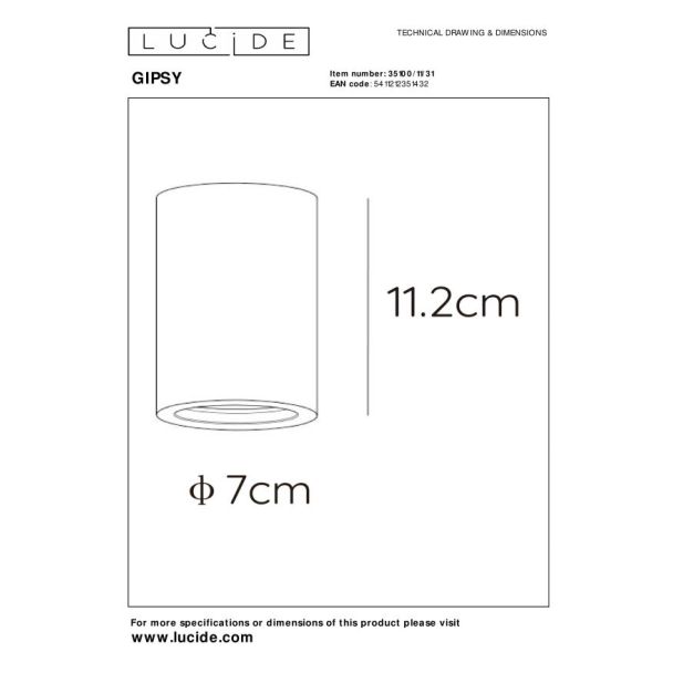 LUCIDE GIPSY 35100/11/31 LAMPA SUFITOWA - OCZKA