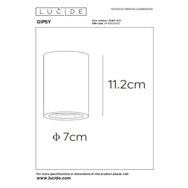 LUCIDE GIPSY 35100/11/31 LAMPA SUFITOWA - OCZKA