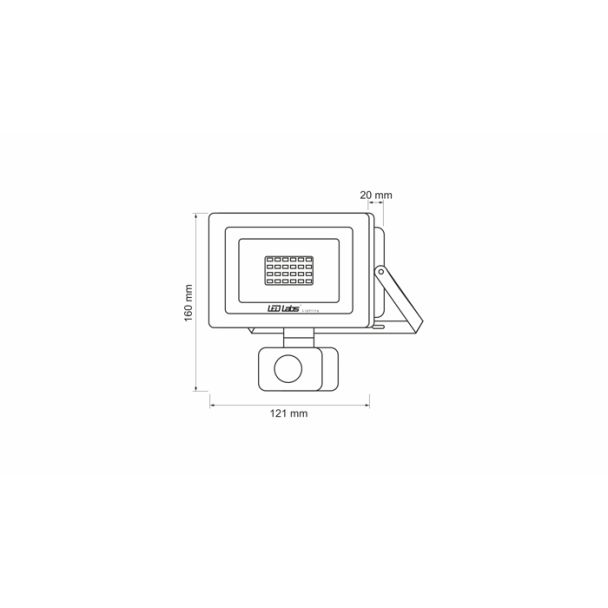 LED LABS 17-0000-11 Naświetlacz LED DRAGO 20W NW IP44 SLIM PIR